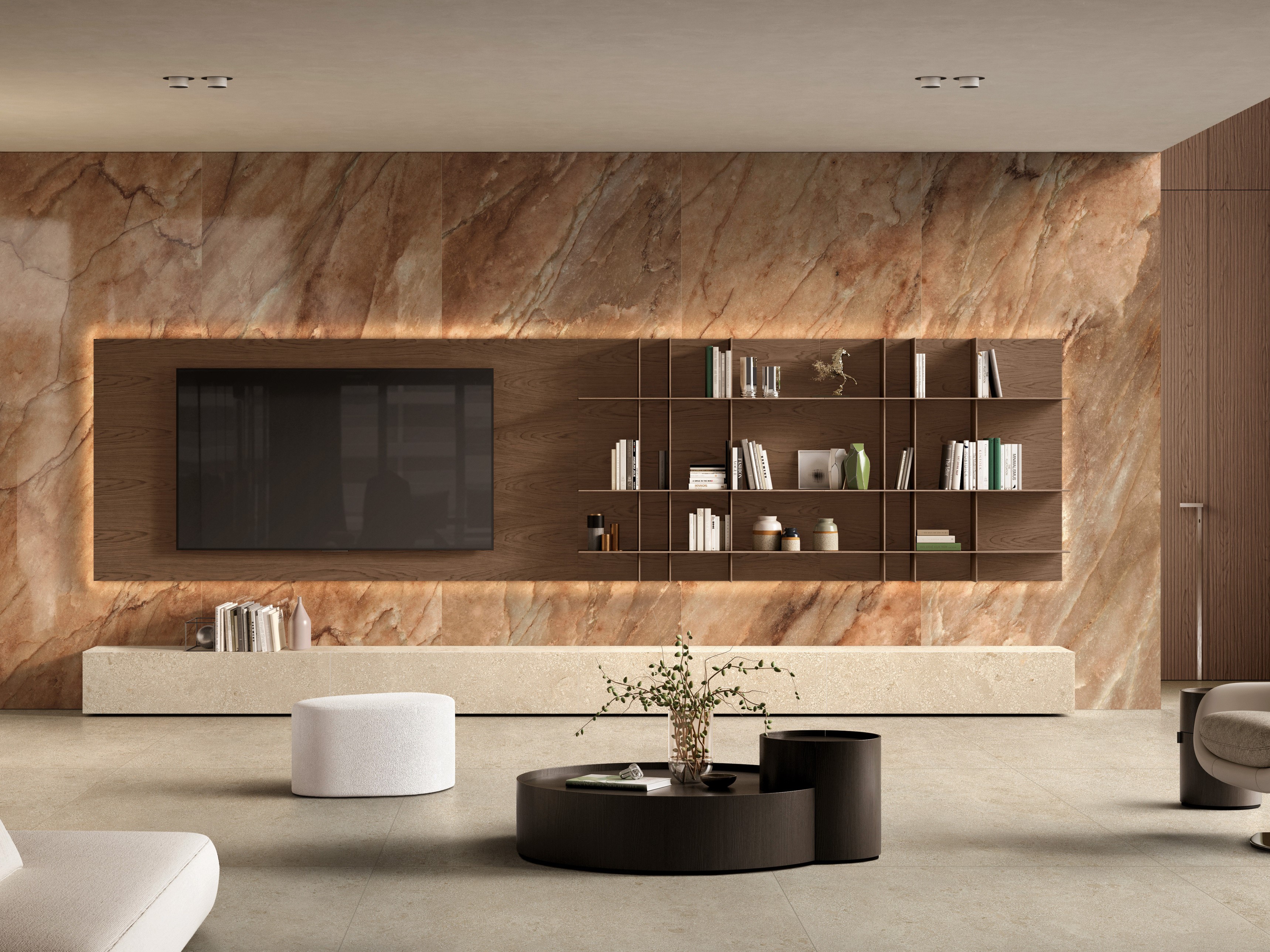 Copper Brown Marble Effect Porcelain, Various Sizes