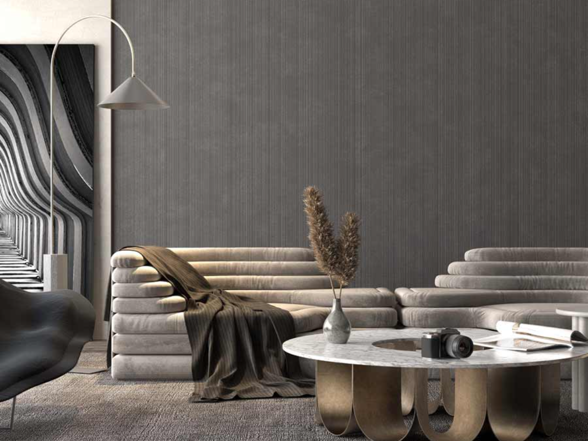 Dark Grey Stripe Porcelain Slab