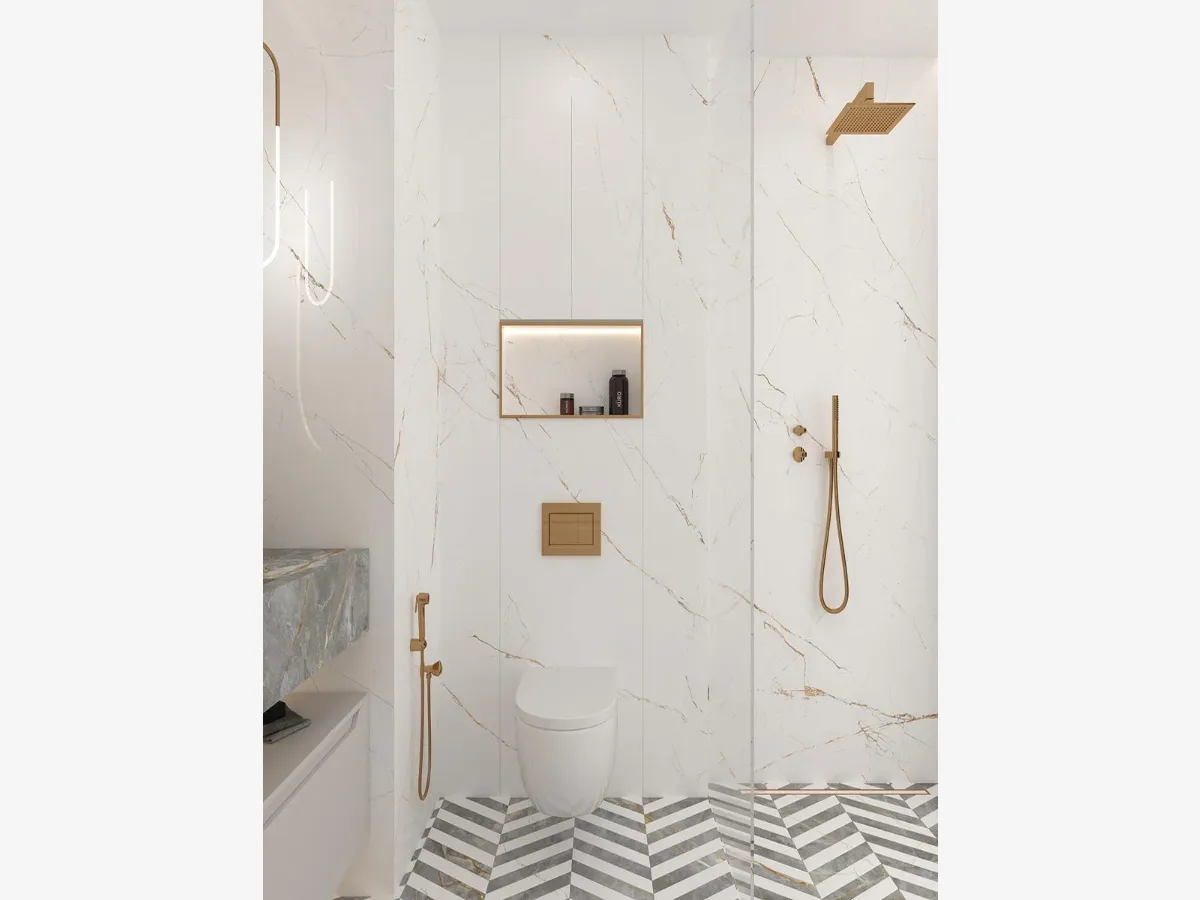 White Gold Marble Porcelain Slab