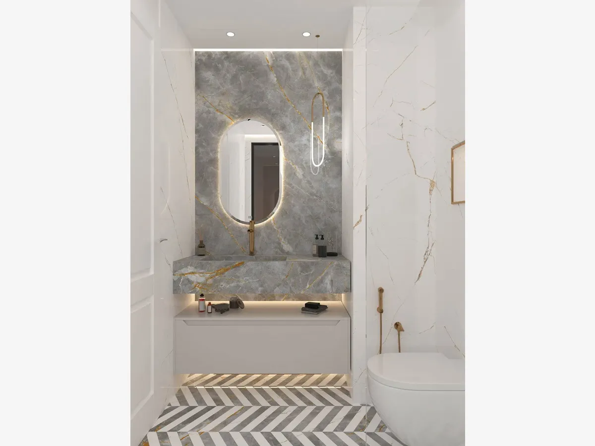 White Gold Marble Porcelain Slab
