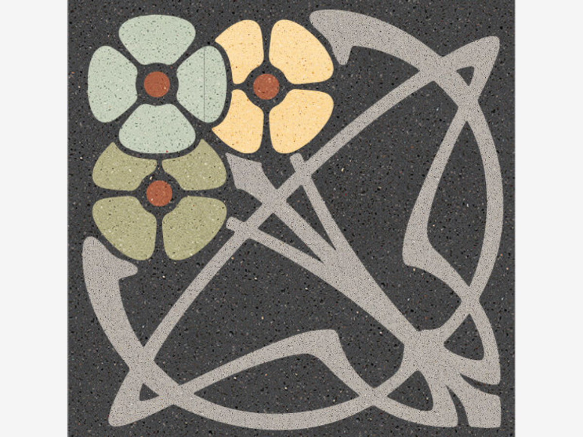 Patterned Cement Tiles, Art Nouveau Style H