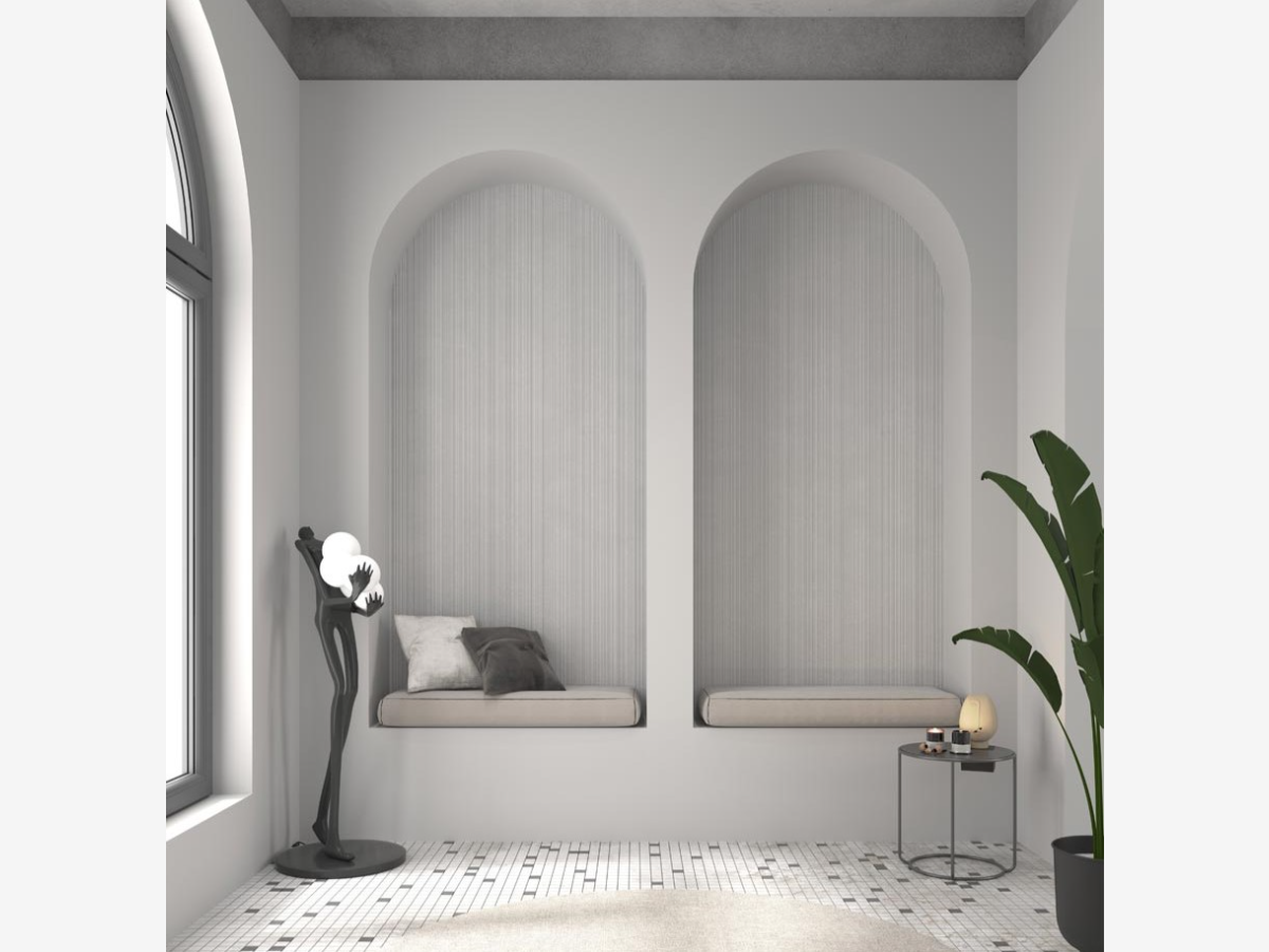 Light Grey Stripe Porcelain Slab