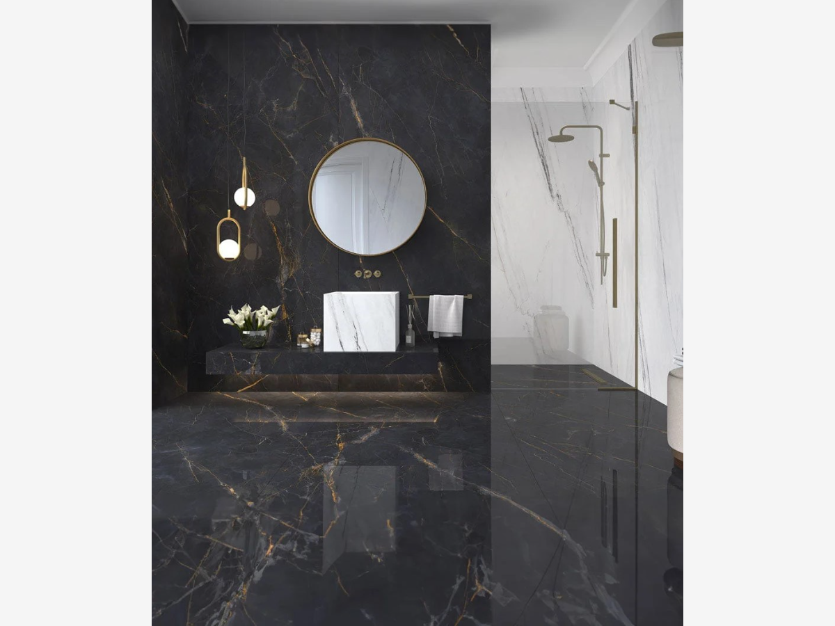 Black Gold Marble Porcelain Slab