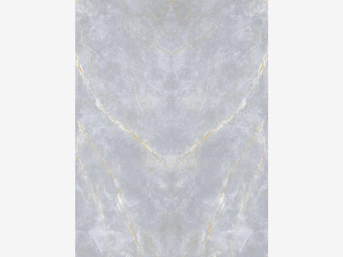 Gray Gold Marble Bookmatch Porcelain Slab