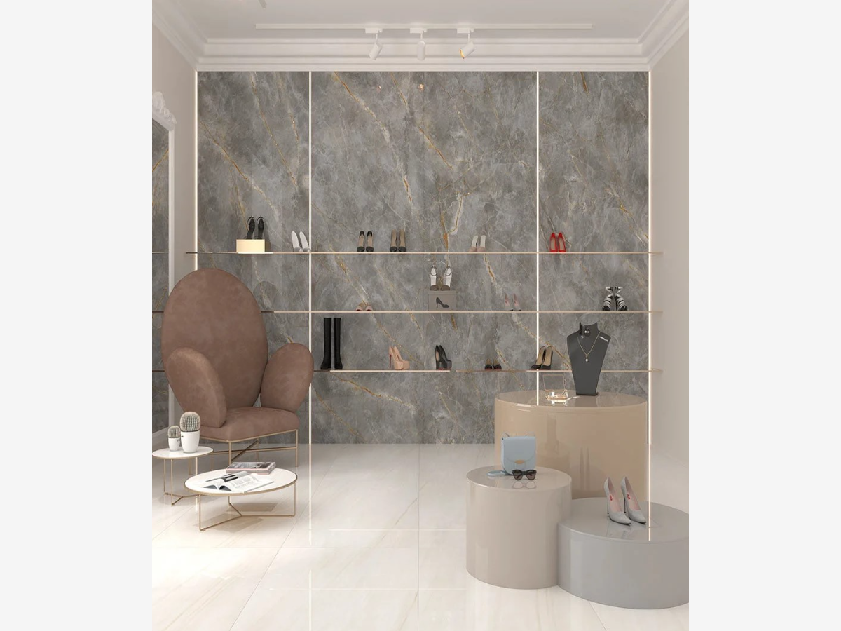 Gray Gold Marble Porcelain Slab