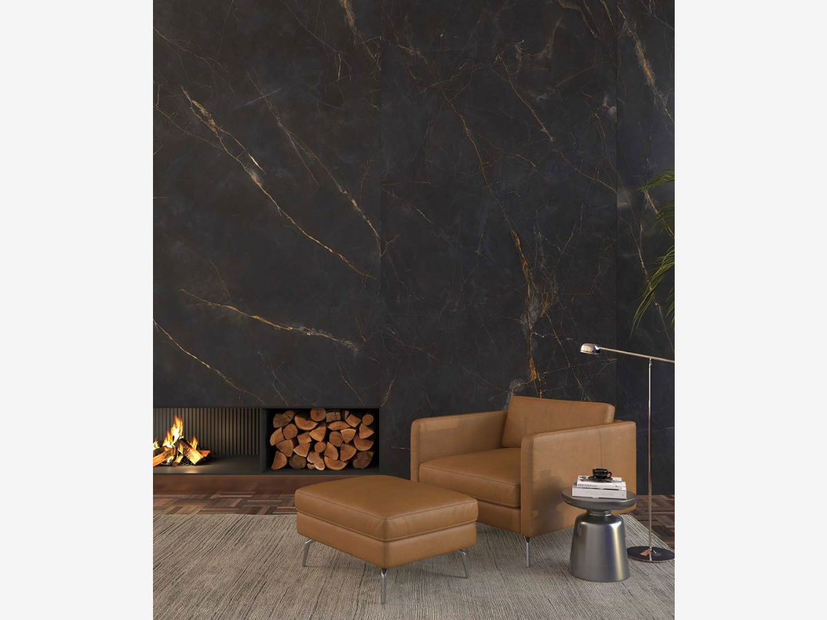 Black Gold Marble Porcelain Slab